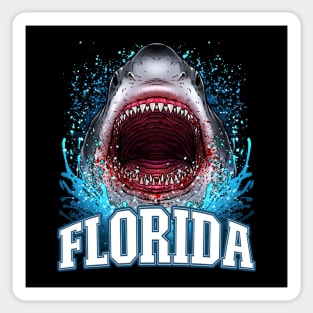 Florida Great White Shark Beach Vacation Sticker